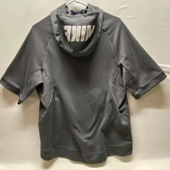 Nike Short Sleeve Hoodie Men's Large Gray Dri-Fit Basketball Activewear Top GUC - Picture 7 of 11
